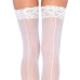 Leg Avenue Sheer Stockings With Backseam White UK 6 to 12