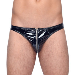 Vinyl Briefs With Zip Black