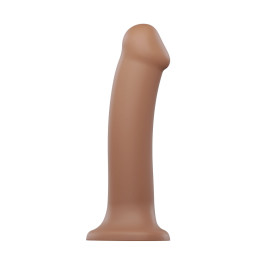 Silicone Dual Density Bendable Dildo Small Caramel