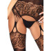 Leg Avenue Strappy Rose Lace Bodystocking UK 6 to 12