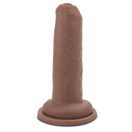 Uncut Ultra Cock 6 Inch Dildo Flesh Brown