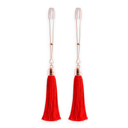 Bound Nipple Clamps Red Tassel