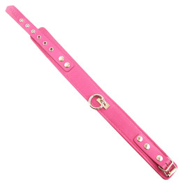 Plain Pink Leather Collar