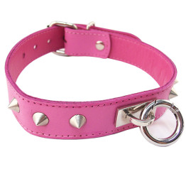 Pink Studded ORing Studded Collar