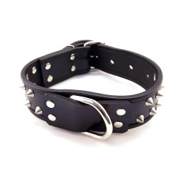 Black Leather Studded Collar