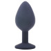 Medium Black Jewelled Silicone Butt Plug